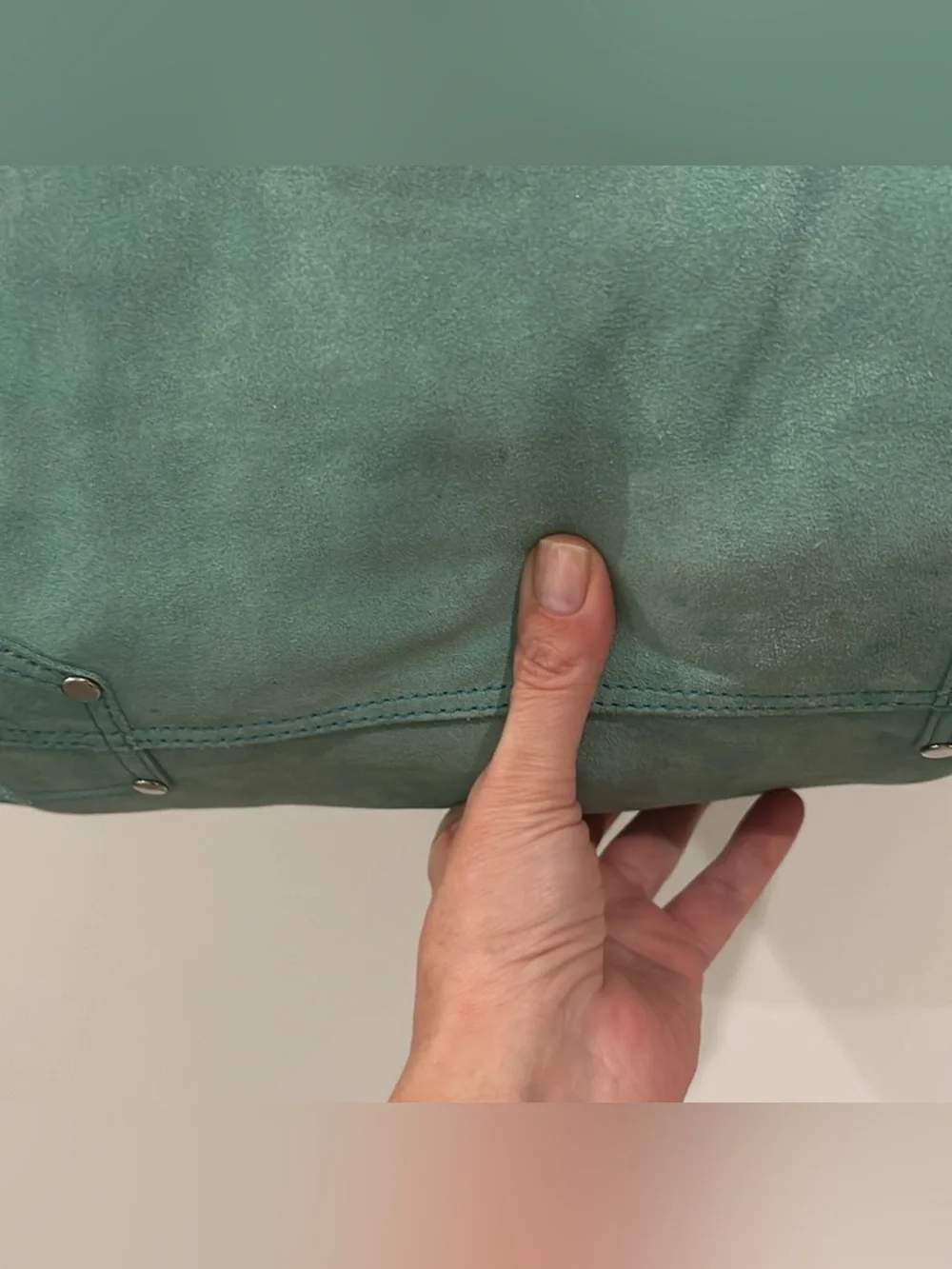 Tiffany & Co. Green Suede/Silver Metallic Reversible Tote with Silver Accents
